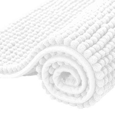 Imagem de Tapetes de banheiro, chenille absorvente macio e espesso, secagem rápida, tapetes de banho laváveis na máquina para piso de banheiro, banheira e chuveiro, acessórios de decoração de casa (tamanho