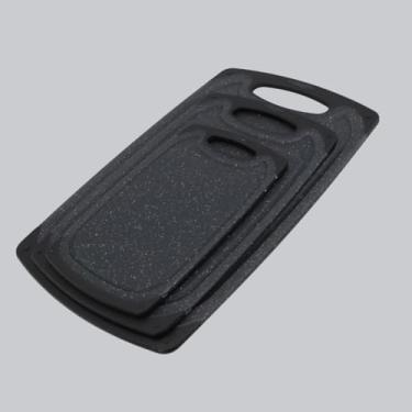 Imagem de Kit de 3 Tábua de Corte para Carne - Prática e Funcional para Cozinha, Resistente a Arranhões e Fácil de Limpeza (Preto)