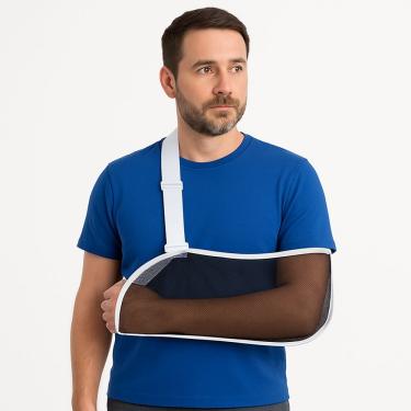 Imagem de Tipoia Simples Bilateral Sling Arm para Braço Ombro Confortável Ajustável Apoio Polegar Ergonômico Tecido Respirável