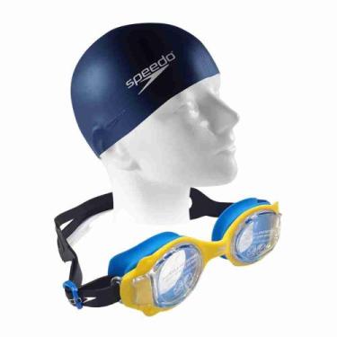 Imagem de Óculos de Natação Speedo Infantil Lappy KidSplash + Touca, Amarelo