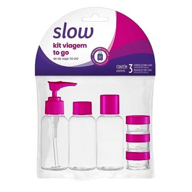 Imagem de Kit Viagem To Go, Pacote com 3 Frascos de 80ml e 3 Frascos de 10ml, Cor Rosa, Linha Slow, Lanossi.