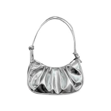 Imagem de GORGLITTER Bolsas femininas Y2k prata bolsa tiracolo punk clutch bolsas de ombro de couro, Prata, one_size