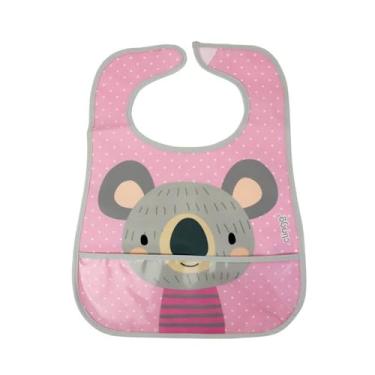 Imagem de Babador Impermeável Com Bolso Coletor Coala, Clingo, Cinza/Rosa, Tamanho único