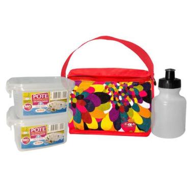 Imagem de Bolsa Termica Feminina Floral Kit com Potes para Refeições - CK Presen