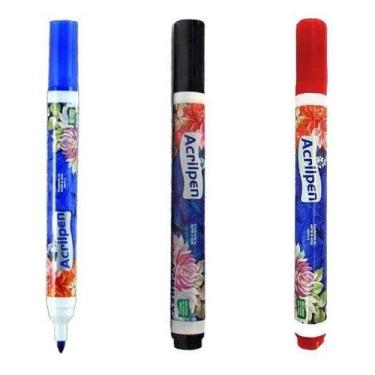 Imagem de Kit 3 caneta tecido Acrilex