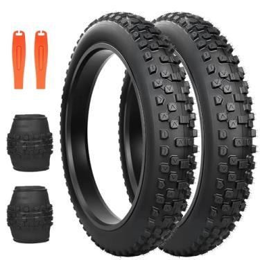 Imagem de BALINGE Pacote com 2 pneus gordos para bicicleta de montanha Ebike, resistente, de alto desempenho, resistente ao desgaste, pneu de bicicleta de neve 66 x 10,6 cm - preto - 2 pneus e 2 alavancas