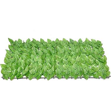 Imagem de Painéis de cerca de privacidade para fora rolo de vegetação artificial expansível falso parede pátio folha de plástico verde planta videira grama painéis cobertura de portão para jardim quintal