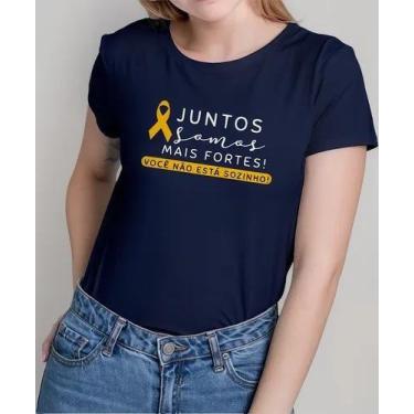 Imagem de Camiseta Camisa Algodão Feminina Masculina Adulto Setembro Amarelo Pre