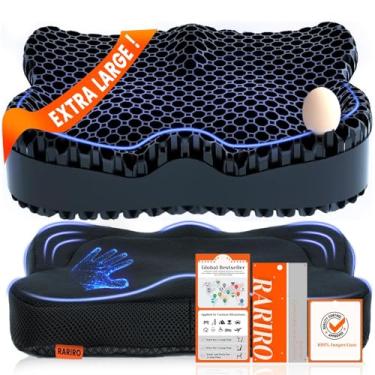 Imagem de Almofada de assento de gel ampliada de 50 cm, almofadas de cadeira de gel de ovo para cadeira de rodas, alívio da dor no cóccix, ciática, almofada de assento de mesa de resfriamento para caiaque