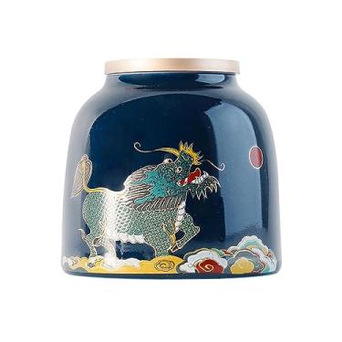 Imagem de Recipiente de armazenamento de chá de luxo selado de cerâmica com folhas soltas, pequeno organizador, pote de armazenamento doméstico portátil para viagem, organizador de chá, lata de chá