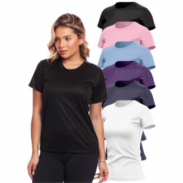 Imagem de Kit 6 Camisas Academia Esportiva Com Proteção Uv Feminina-Feminino