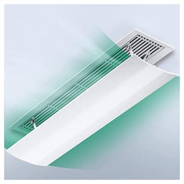 Imagem de Defletor de ar condicionado ajustável – evita explosão de ar frio, serve para aberturas de 20 cm, fácil instalação, branco, comprimento de 120 cm – ideal para controle climático em casa e escritório
