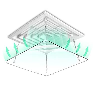 Imagem de Defletor de ar condicionado ajustável de 60 cm, capa de ventilação quadrada transparente, evita sopro de ar frio, controle de fluxo de ar CA central, ideal para uso em casa e escritório