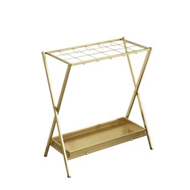 Imagem de Suporte de guarda-chuva, prateleira de guarda-chuva de metal dourado nórdico, casa, hotel, guarda-chuva, balde, design criativo, gancho de ferro, suporte de armazenamento, suporte de guarda-chuva