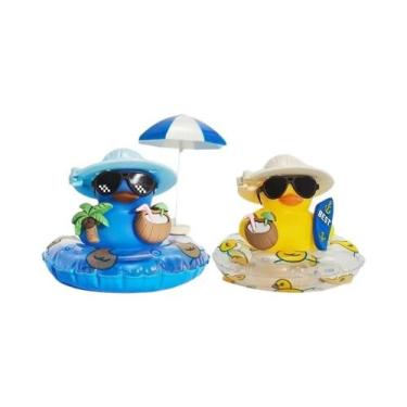 Imagem de Enfeite De Verão Para Painel De Carro: Patinho Amarelo De Borracha Com