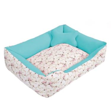 Imagem de cama pet caminha cachorro medio 60 X50 ziper removivel siliconizada fundo impermeavdel (FLORAL THYFANY)