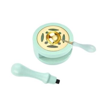 Imagem de Conjunto De Carimbos De Cera Com Colher, Panela Para Lacre, Cabo De Ma