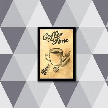 Imagem de Quadro Coffee Time 45X34Cm - Com Vidro Moldura Preta