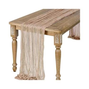 Imagem de Caminho De Mesa De Gaze Semi-Transparente Sage, Estilo Vintage, Para D