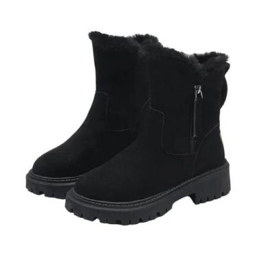 Imagem de Botas De Neve Femininas Quentes De Inverno Com Plataforma Antiderrapan