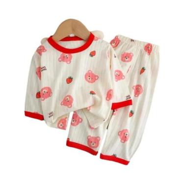 Imagem de Conjunto De Roupas Com Estampa De Urso Bebê, Pijama De Algodão De Mang
