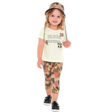 Imagem de Conjunto Infantil Menina Verão Panda, Blusa, Capri e Chapéu, 3 Peças - Fakini-Feminino