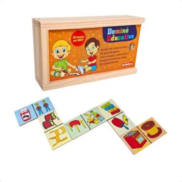Imagem de Jogo Dominó Associação de Ideias 28 peças Infantil Escolar Pedagógico 