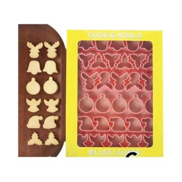 Imagem de Conjunto De Cortadores De Biscoito De Natal: Chapéu De Papai Noel, Ren