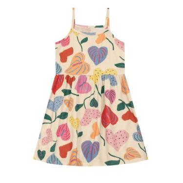 Imagem de Vestido infantil menina com flores Brandili -Natural, Natural, 4