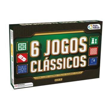 Imagem de Jogos Clássicos de Tabuleiro Dama Ludo Xadrez Trilha Dominó Forca Pais