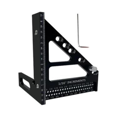 Imagem de Régua Triangular De Alta Precisão Em Liga De Alumínio 3D Com Transferi