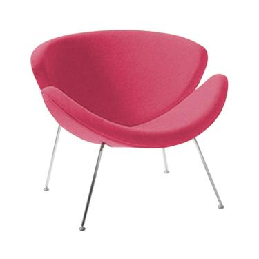 Imagem de Poltrona Design Trevo Suede Rosa Base Cromada