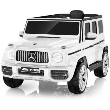 Imagem de Carro Elétrico Infantil Licenciado AceCruisers Mercedes-Benz G63 12V Branco 2 Motores Controle Remoto Música LED 3 Velocidades Cinto