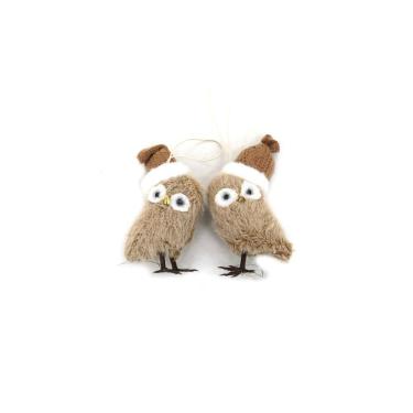 Imagem de Enfeite de Natal Coruja Rústica Le 6x4x10cm