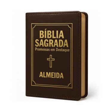 Imagem de Bíblia Sagrada Letra Pequena Luxo Marrom - REI DAS BIBLIAS