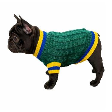 Imagem de Roupinha Pet Tricô Esportiva - Copa Brasil - Katlen Tricot COR:VerdeTa