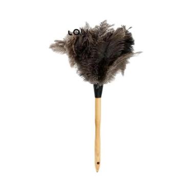 Imagem de Espanador De Penas De Avestruz Com Cabo De Madeira, Escova De Limpeza 