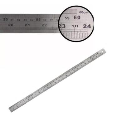 Imagem de Régua De Costura Metalica Aço Inox Patchwork Scrapbook 60cm - Sun Spec