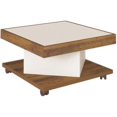 Imagem de Mesa Centro Apoio Sala de Estar Saara Pinho com Off White  Artely, Pin