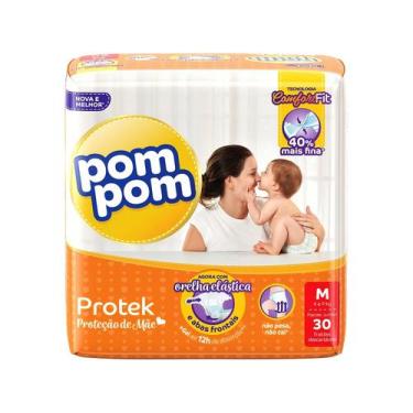 Imagem de Fralda PomPom Protek - M de 4 à 9 kg - Pom Pom, 1 pacote, M, 30 unidad