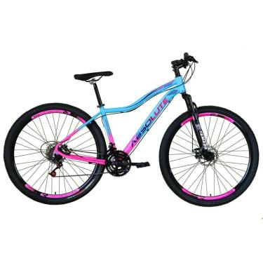 Imagem de Bicicleta Feminina Aro 29 Absolute Hera Alumínio 21v Freio a Disco Garfo Suspensão - Azul/Rosa