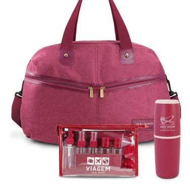 Imagem de Kit Bolsa De Viagem + Porta Escova De Dente + Frascos De Viagem 10 Peç