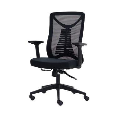 Imagem de Cadeira Escritório Nr-17 Giratória Diretor Vancouver Preta Braços 3d P