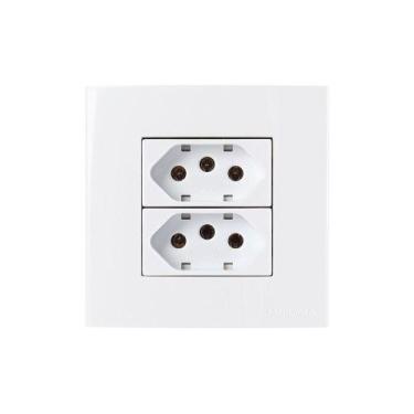 Imagem de Placa Para Móveis 80x80 Com Tomada Dupla Margirius Sleek 2p+t 20a Bran