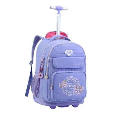 Imagem de Mochila De Rodinhas Color Up Meninas Teen Escolar Glitter - Seanite, L