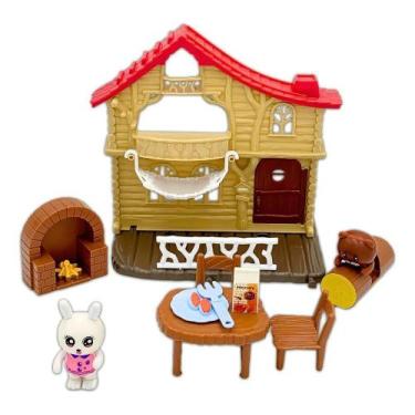 Imagem de Animais Fazenda de Brinquedo 22 Peças com Acessórios Coelho Urso Mesa 