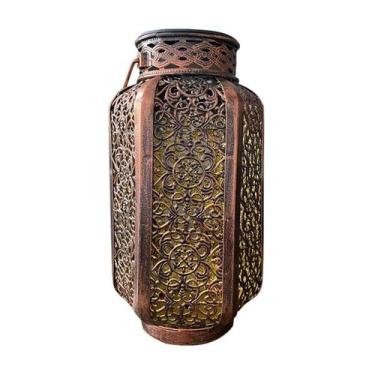 Imagem de Lanterna Solar Suspensa Para Exterior, Arte Em Ferro Retro, Luzes LED 