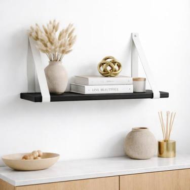 Imagem de Prateleira Preta de Cimento Flutuante Rústica Decorativa - Bcalos.Ofic