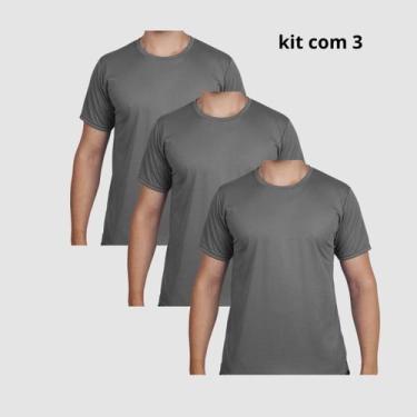 Imagem de Kit 3 Camisetas Unisex Dry Fit Corrida Leve - Elisa Lucas, Grafite, P