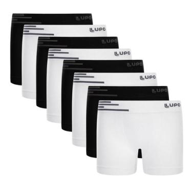 Imagem de Combo 8 Cueca Kids Microfibra Infantil Lupo Sem Costura, Preta e branc
